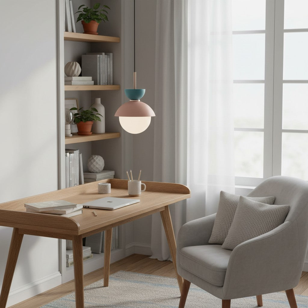 Frovela Nordic Macaroon Pendant Lamp with Globe Design - Aluminum Lighting for Bedroom or Living Room