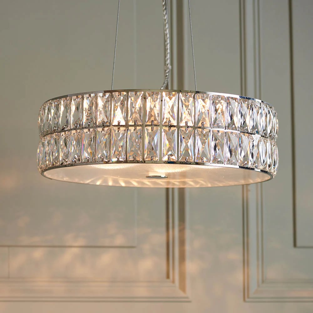 Glomara Style Geometric Crystal Pendant Light – Glamorous Dining Room Centerpiece