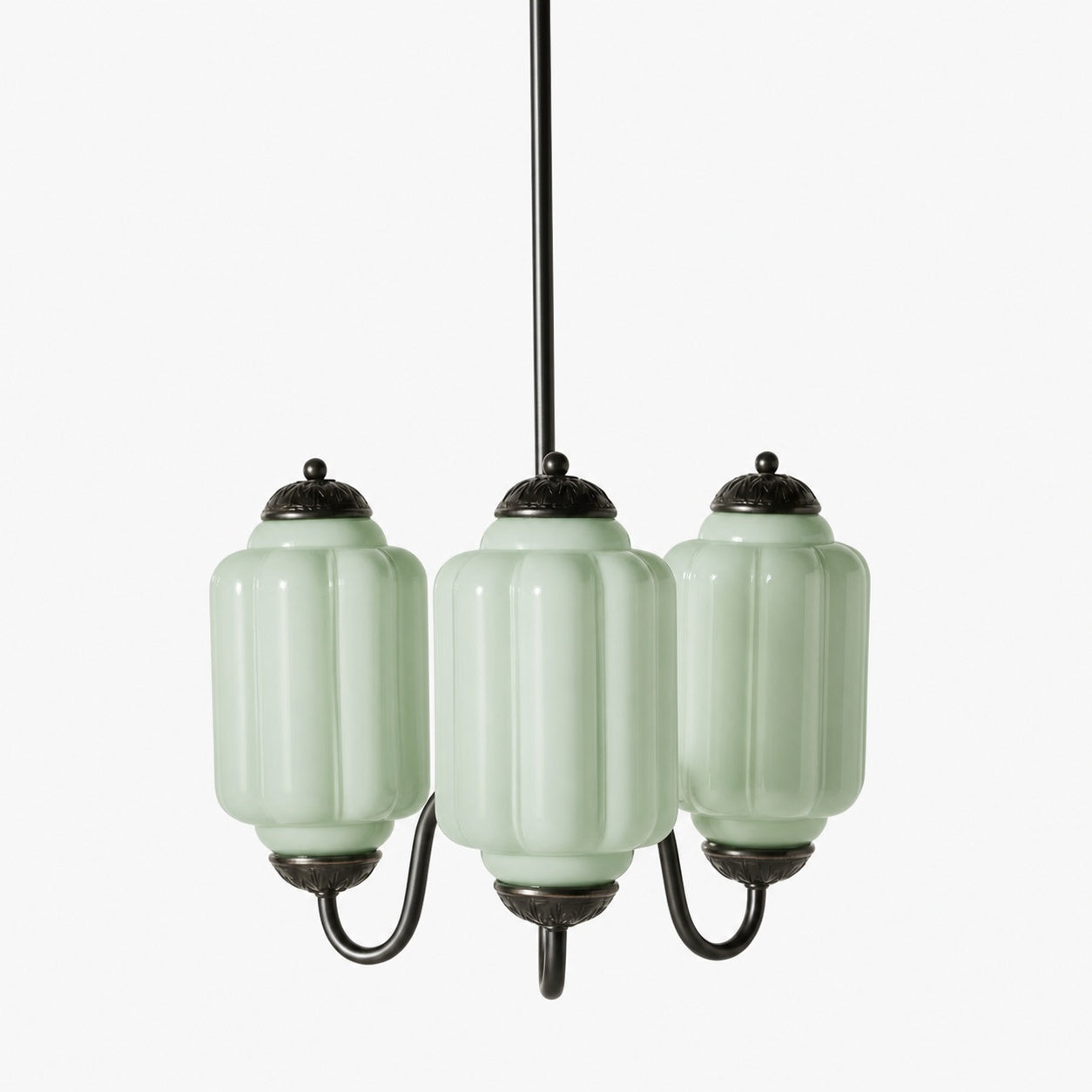 Eloise Vintage Glass Chandelier - Milk Glass Home Accent