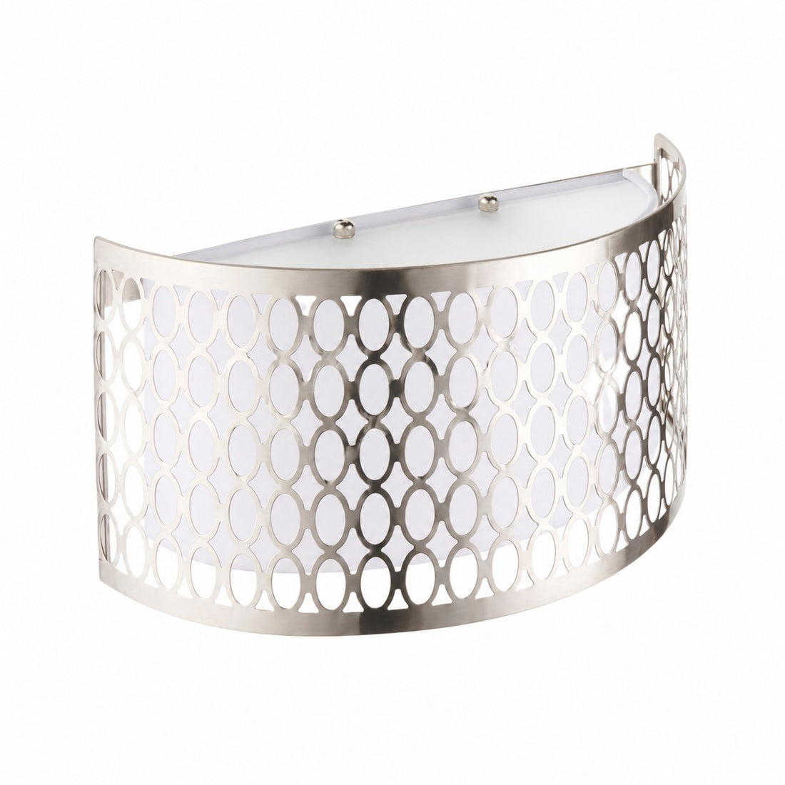 Liorin Fretwork Wall Light - Modern Curved Metal and Fabric Shade Sconce for Hallway or Bedroom