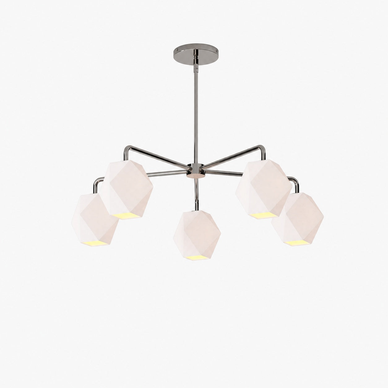 Talvior Sculptural 5-Light Chandelier - Faceted Design, Modern Finishes - Illuminate Spaces
