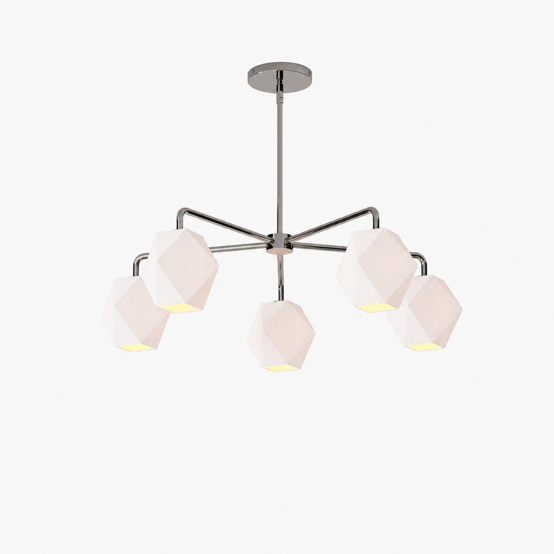 Talvior Sculptural 5-Light Chandelier - Faceted Design, Modern Finishes - Illuminate Spaces