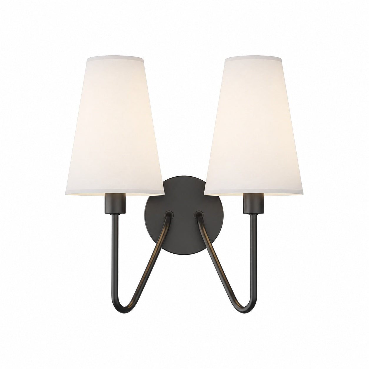 Arcuma Vintage Inspired Metal Wall Sconce - Handcrafted Fabric Shade for Bedroom