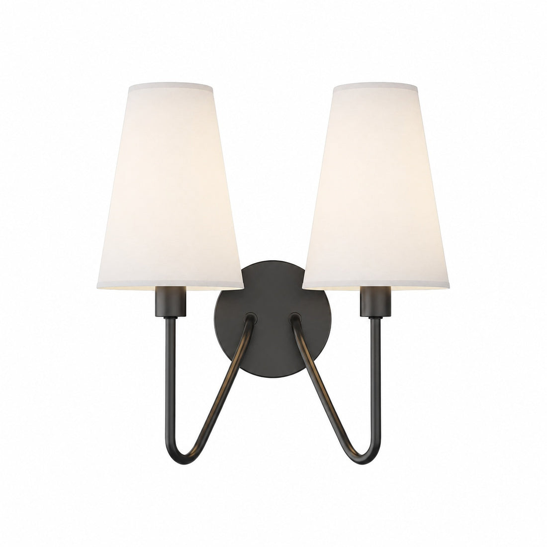 Arcuma Vintage Inspired Metal Wall Sconce - Handcrafted Fabric Shade for Bedroom