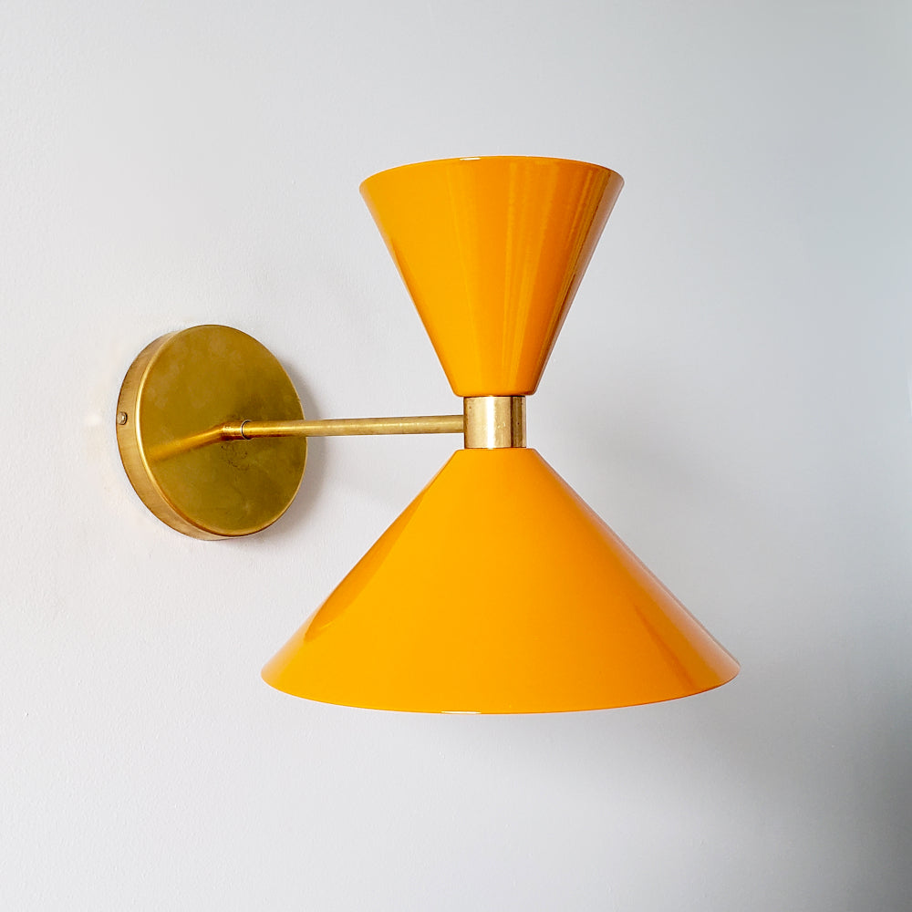 Brass Cone Wall Sconce - Hourglass Lighting for Home Spaces