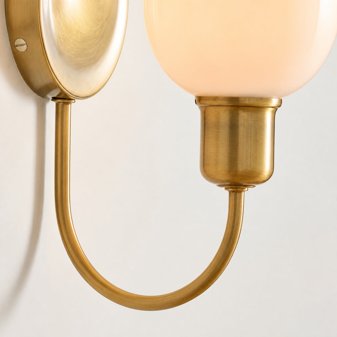 Tracian Wall Sconce - Curved Arm with Glass or Linen Shade for Bedroom