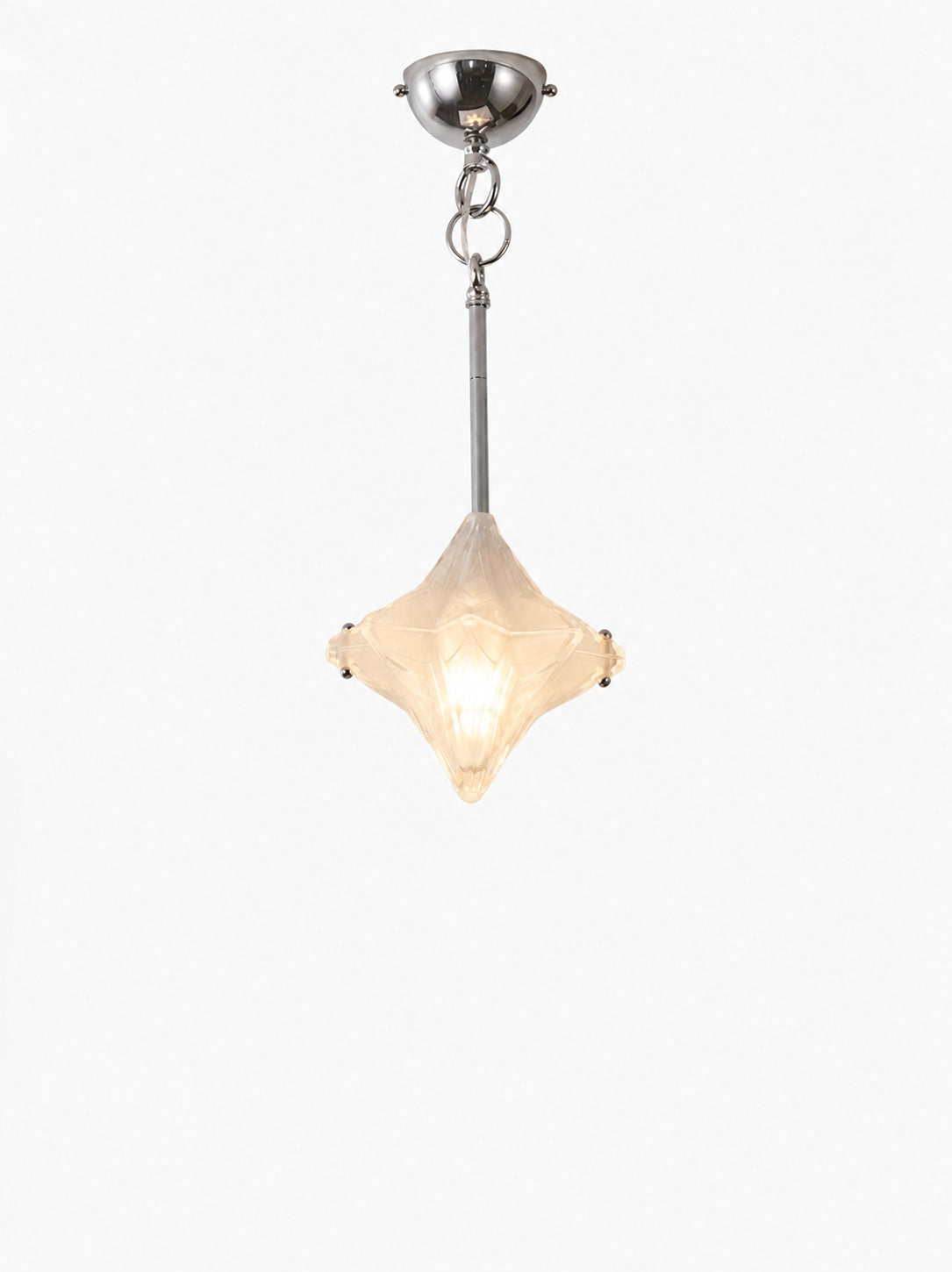 Art Deco Astris Elara Star Pendant Light – Frosted Glass Pendant with Geometric Style