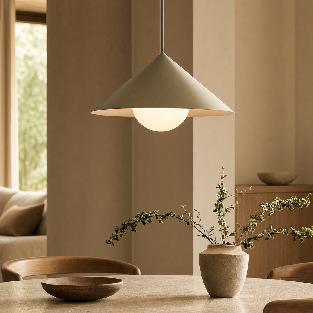 Brivana Adjustable Pendant – Cone Shade Light for Kitchen or Dining