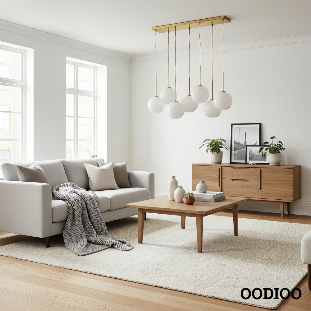 Selvion Contemporary 7-Light Globe Chandelier – Ambient Lighting for Hotel Lobbies or Homes