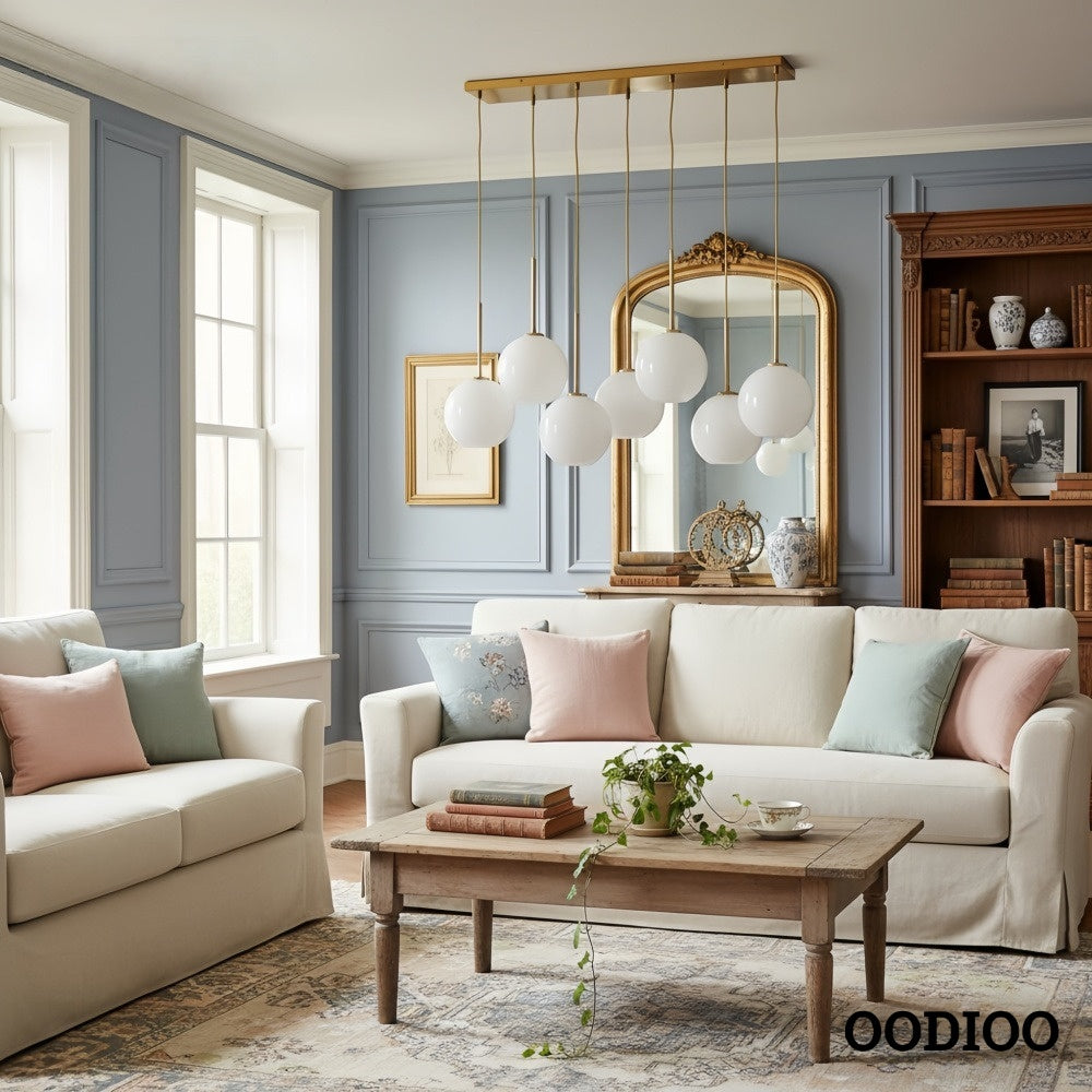 Selvion Contemporary 7-Light Globe Chandelier – Ambient Lighting for Hotel Lobbies or Homes