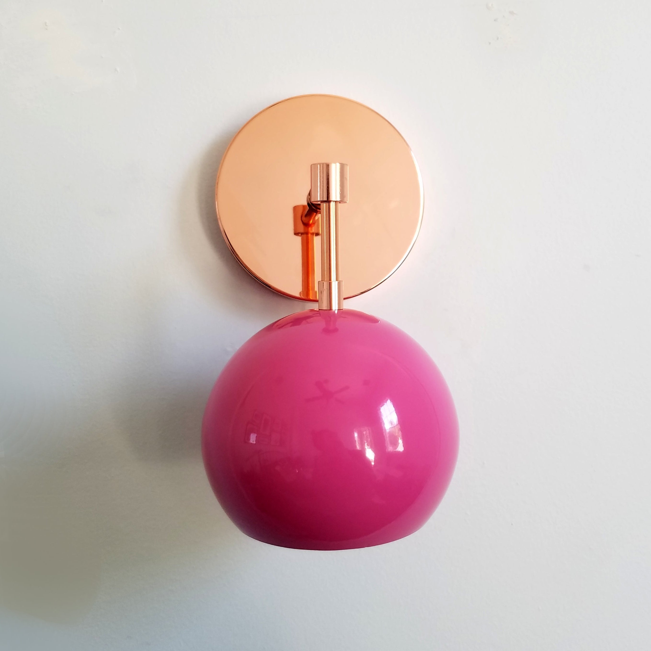 Modern Accent Soft Pink Globe Shade Wall Sconce