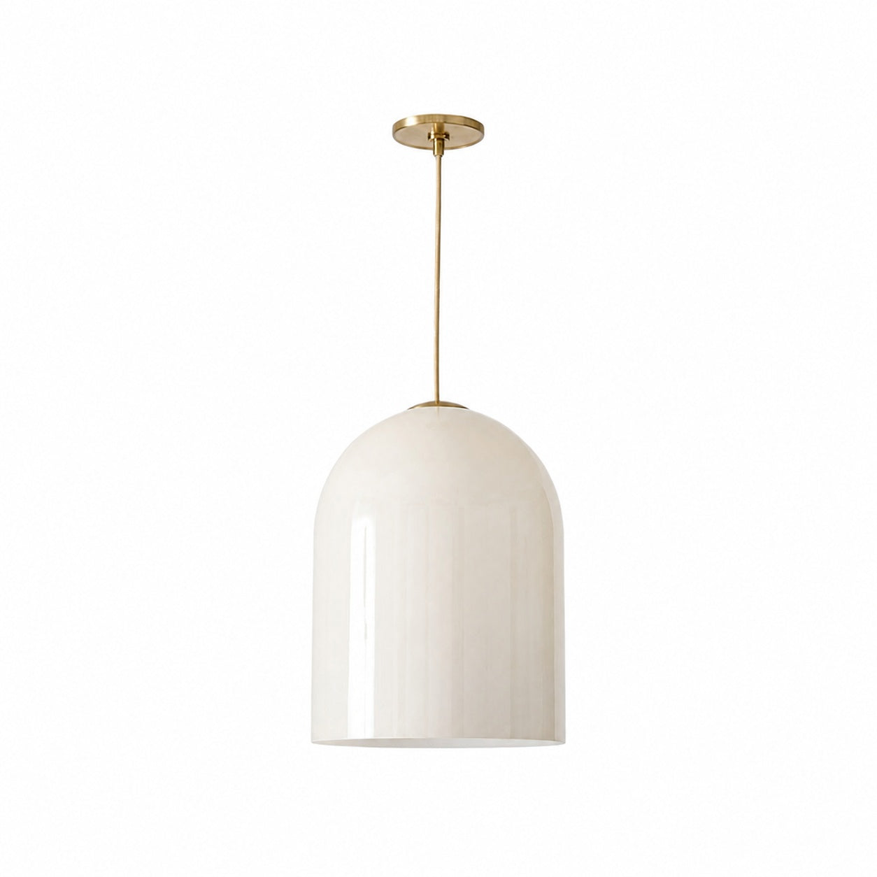 Vega Glass Champagne Iron Frame Pendant – Glass Shade Modern Light for Dining or Kitchen