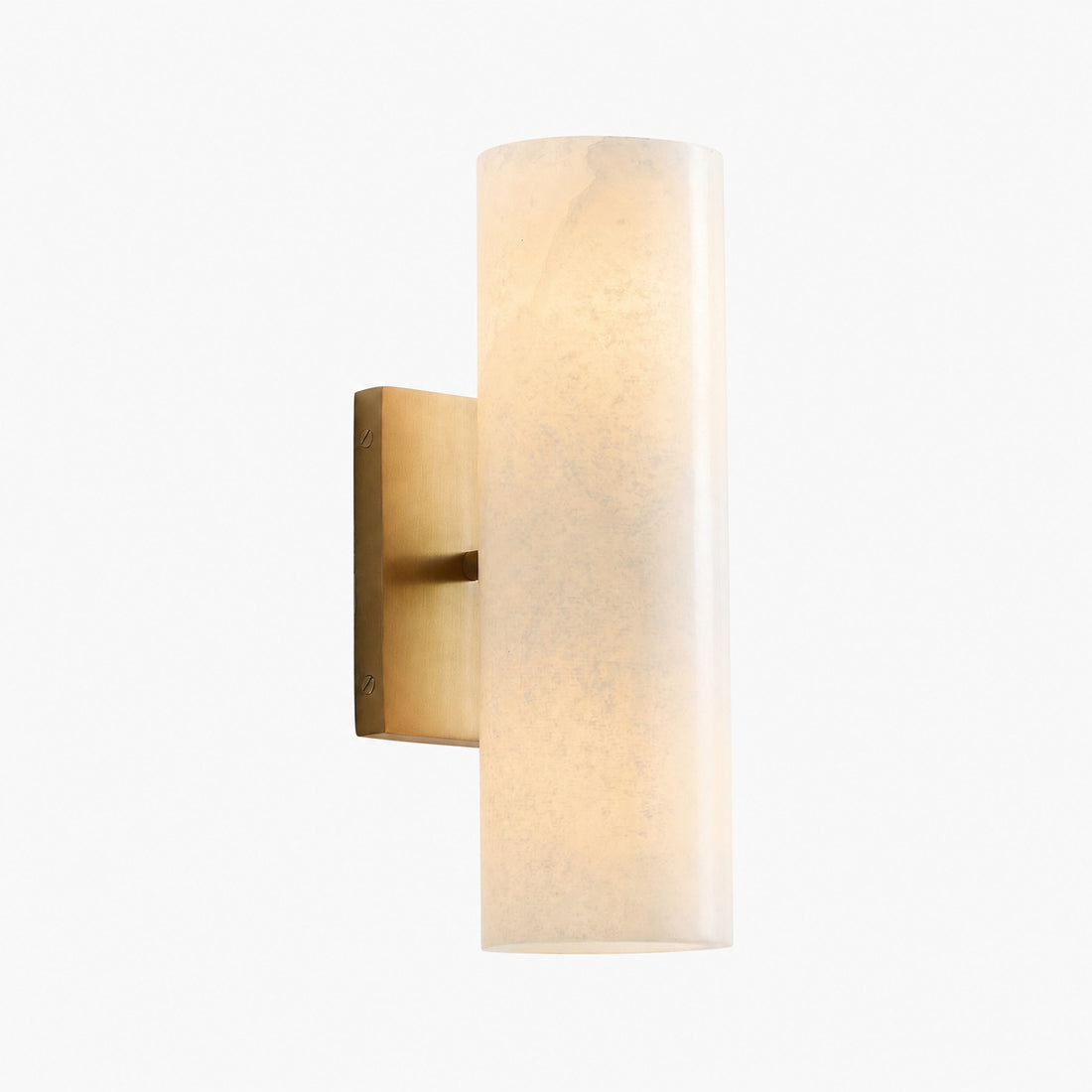 Wolvina Natural Marble Tube Sconce with Sleek Metal Details