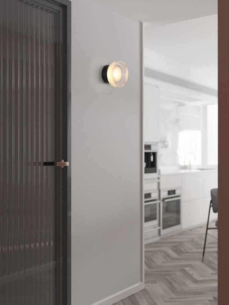 Round Textured Glass Wall Lamp