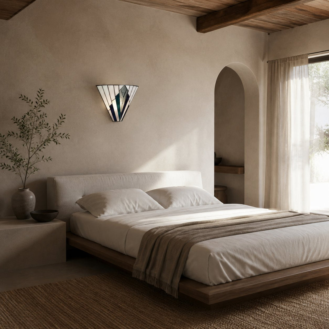 TiffStar Wall Lamp – Vintage Stained Glass for Hallways and Bedrooms