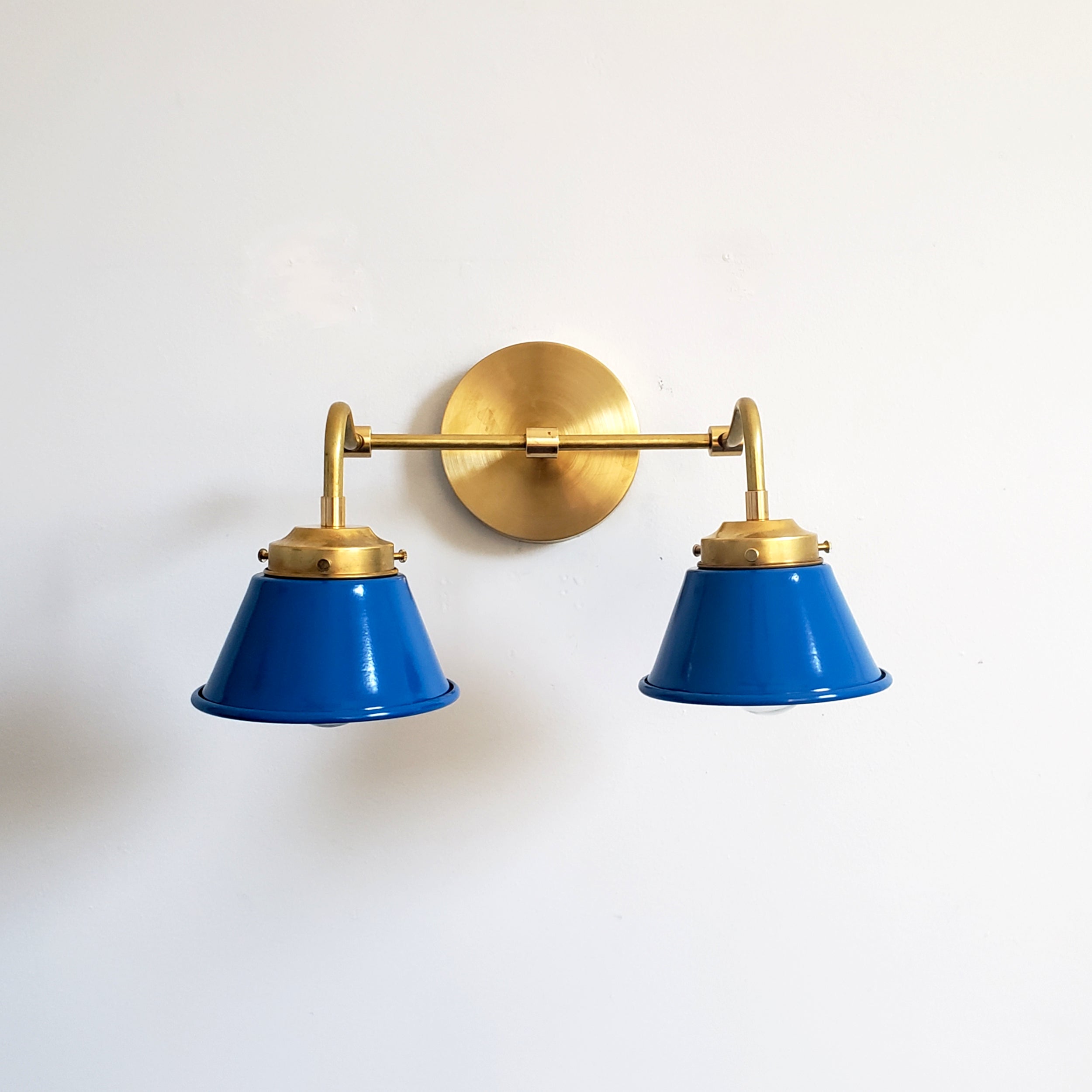 Modern Double Cone Brass Sconce - Accent Lighting For Bathroom & Hallway