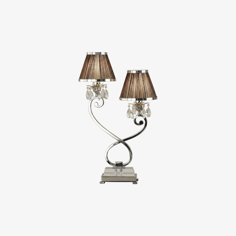 Talonis Double Table Lamp – Dual Shades and Metal Base for Bedroom and Living Room