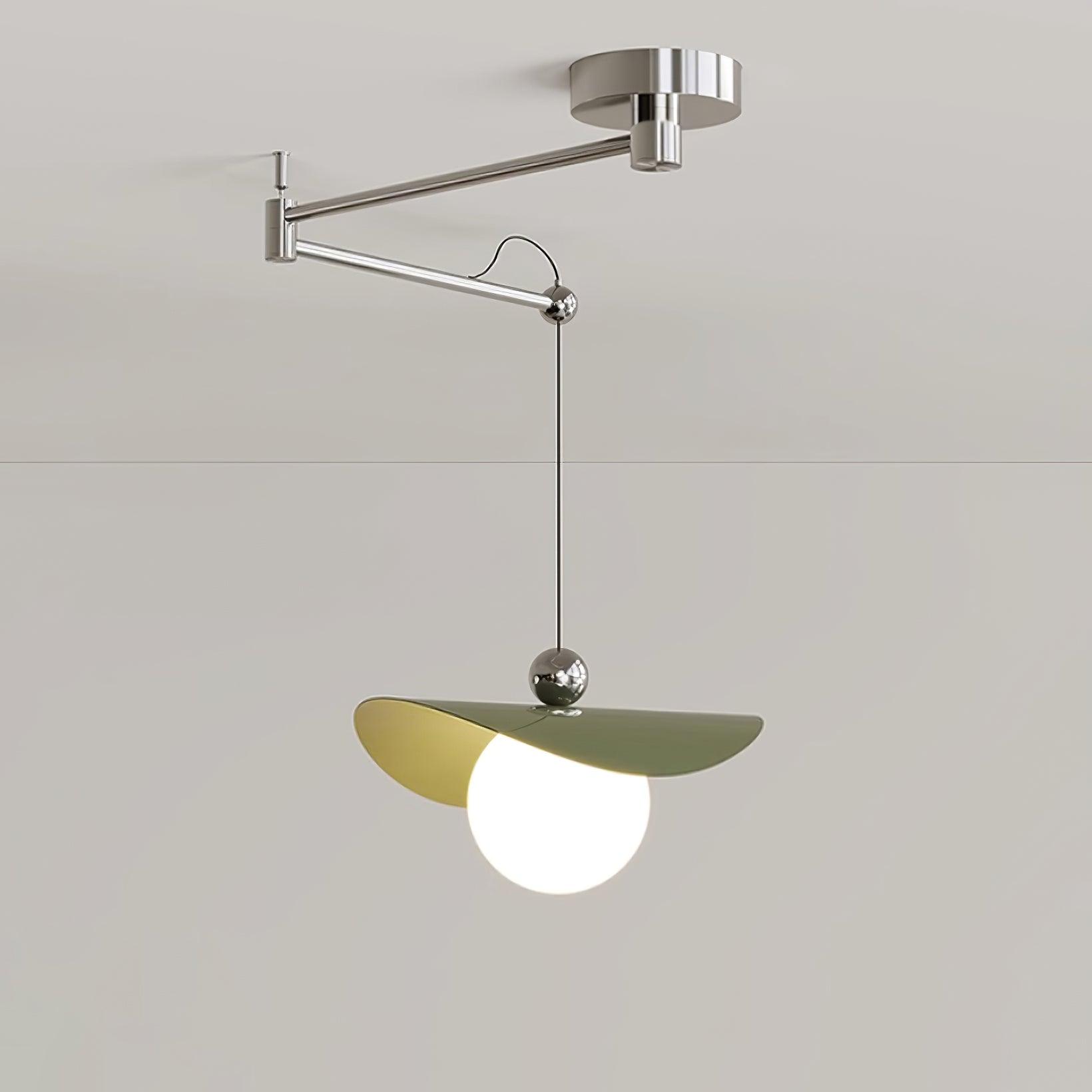 Simple Adjustable Metal Swing Arm Pendant Lamp