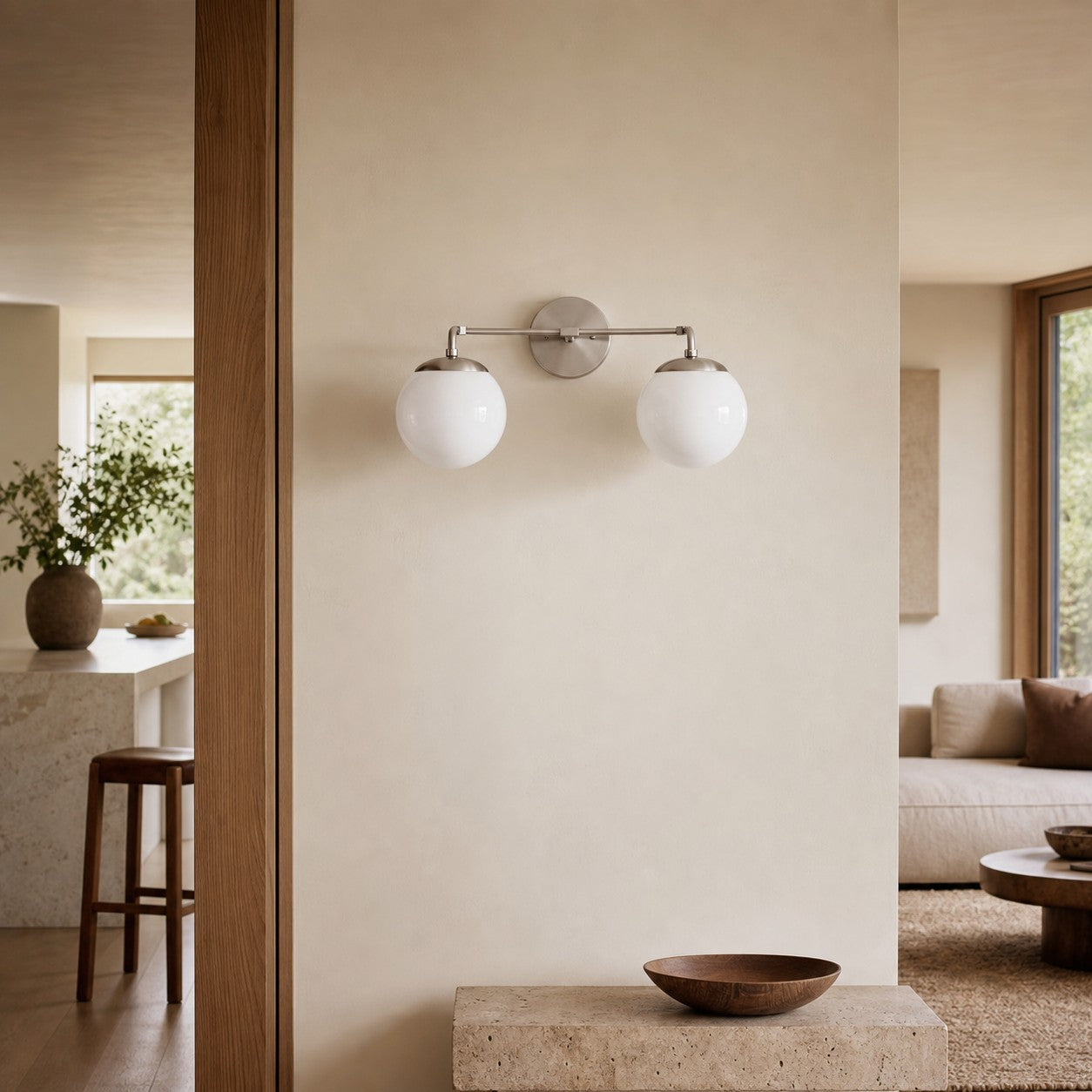 Glorica Glass Wall Sconce - Modern Vintage Vanity Light Fixture