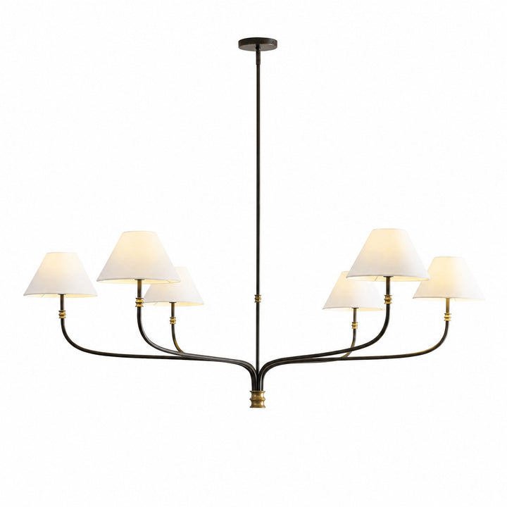 Calin Classic Round Chandelier - Bronze Iron Light for Dining