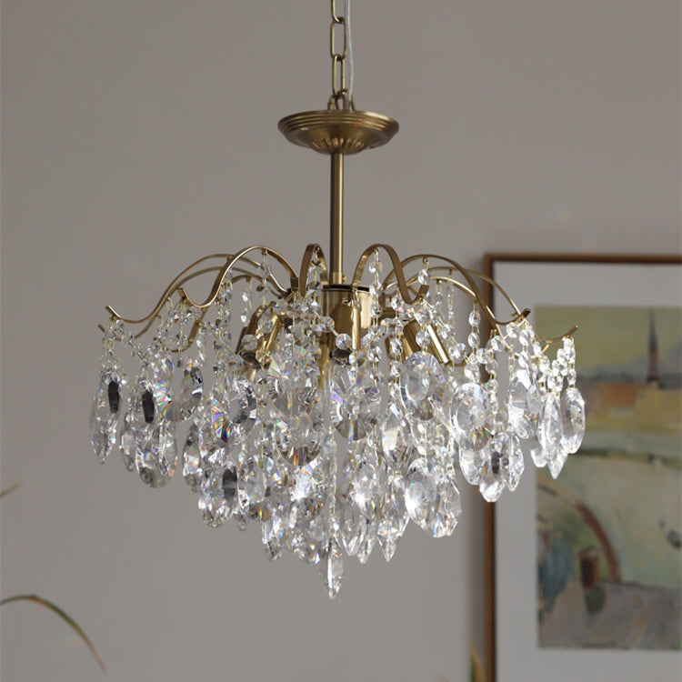 Vintage Sumptuous Teardrop Crystal Chandelier