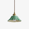 Vintage Celadon Ceramic Lotus Pendant Light