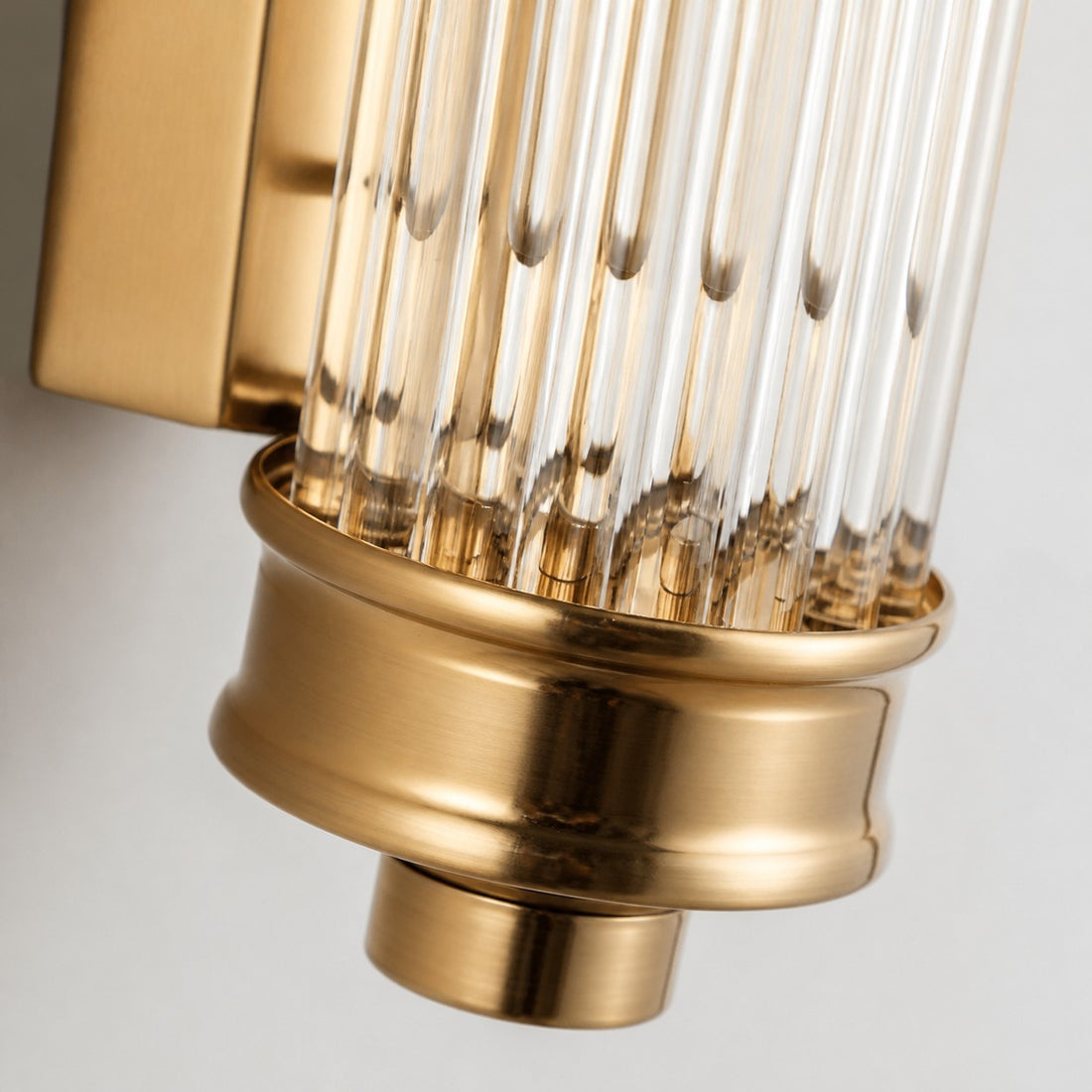 Bravira Ribbed Cylindrical Glass Wall Sconce - Modern Nordic Wall Light for Hallway and Living Space U03