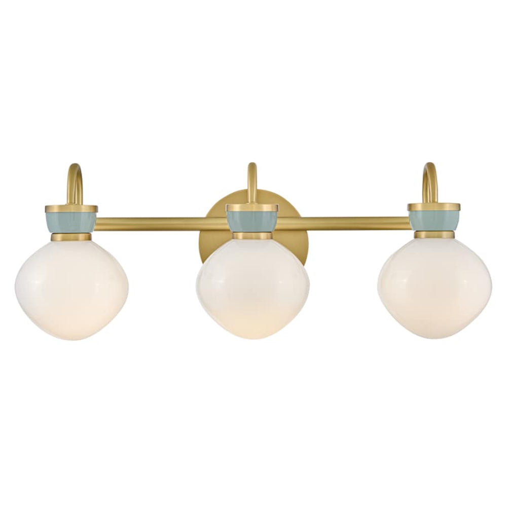 Lucy Brass Vanity Wall Light - Cased Opal Glass Bathroom Sconce