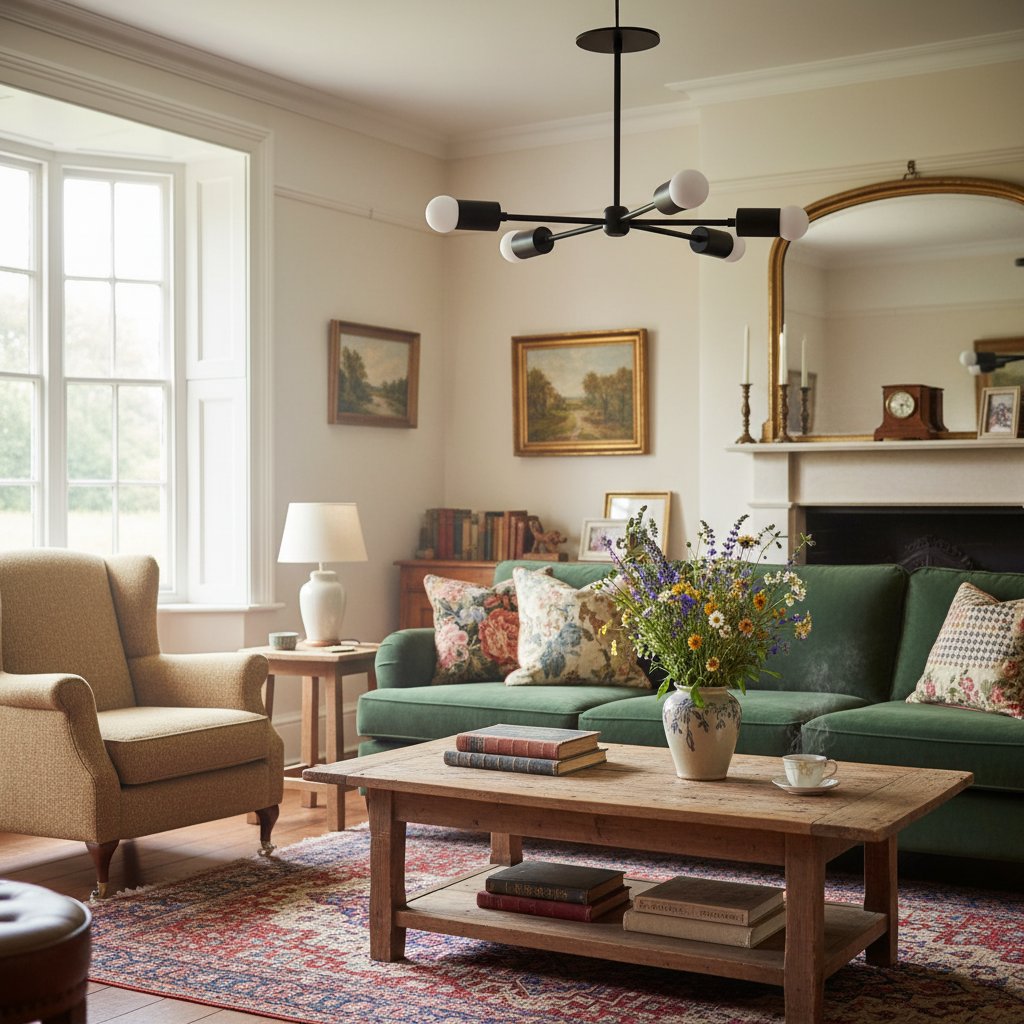 Lumen Radial-Arm Geometric Lamp – Modern Ceiling Lighting for Foyer or Office