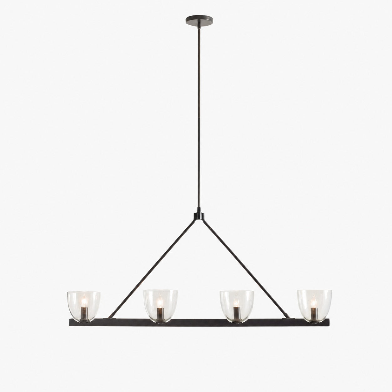 Auria Hand-blown Glass Metal Chandelier - Contemporary Brass Design