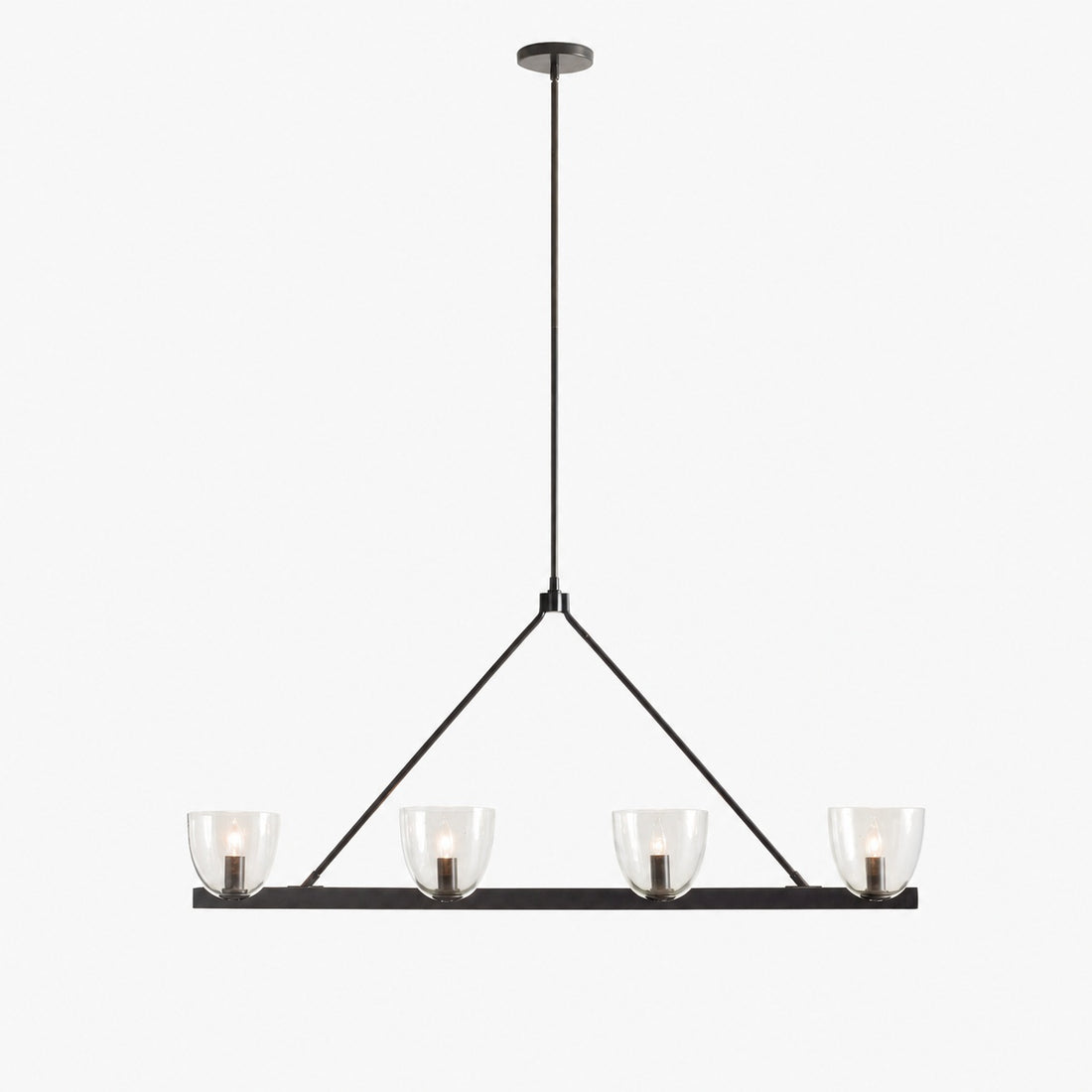 Auria Hand-blown Glass Metal Chandelier - Contemporary Brass Design