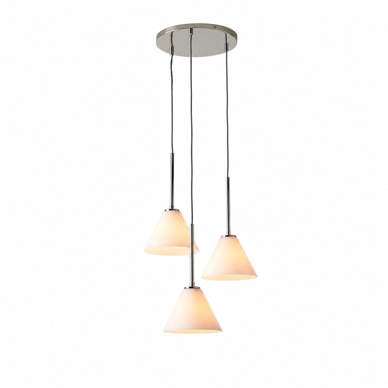 Conica 3-Light Cone Chandelier - Sculptural Glass Pendant Lighting Modern Style
