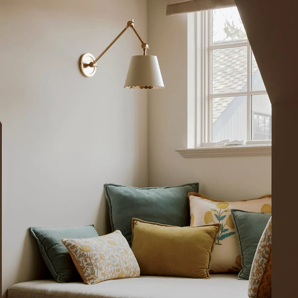 Foldray Scalloped Task Sconce - Leather Wall Light for Home