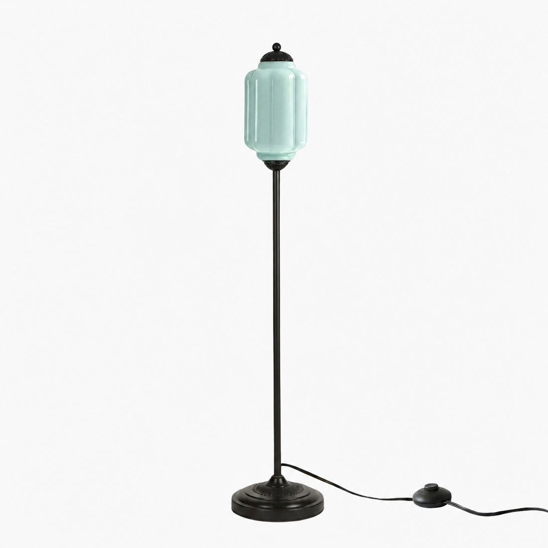 Eloise Textured Glass Pumpkin-Inspired Floor Lamp - Organic Artistry and Retro Style for Living Rooms