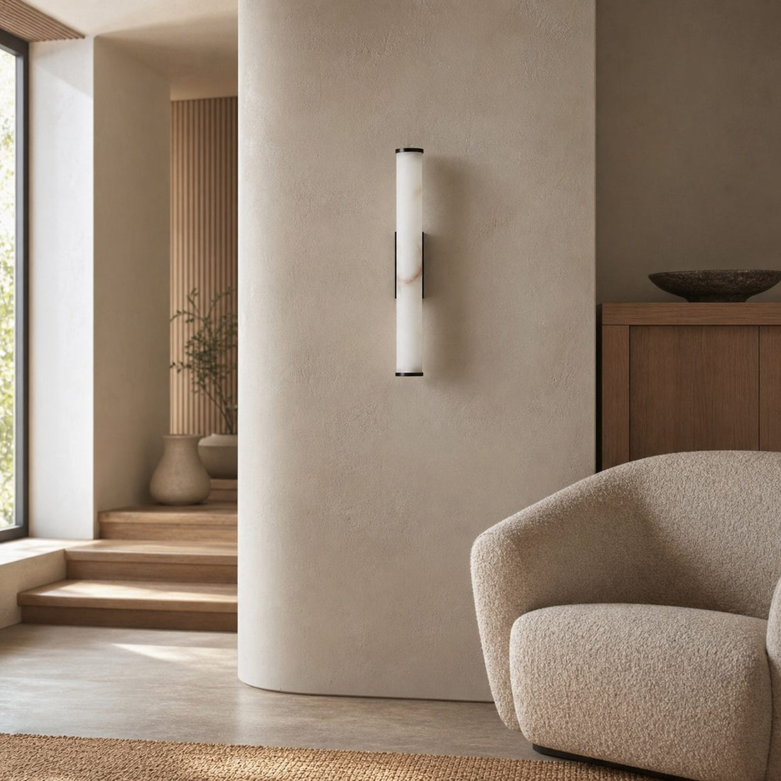 Solaryx Modern Alabaster Wall Lamp - Lighting for Bedroom Living Room