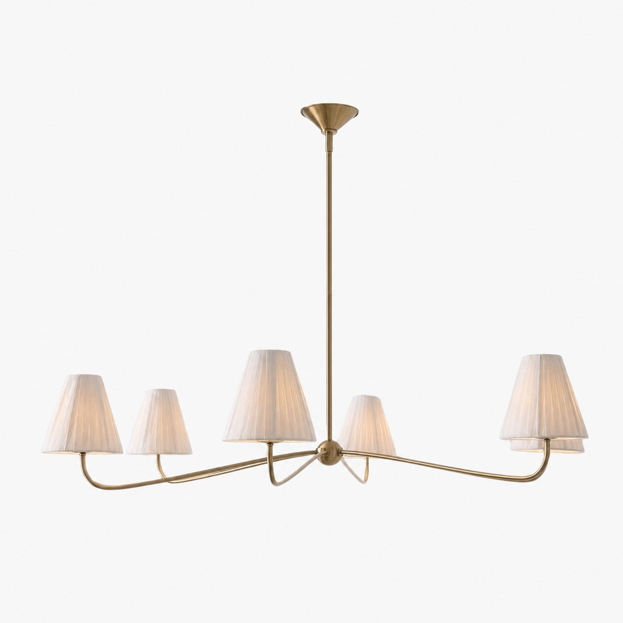 Fibura Metal Modern Linen Shade Linear Chandelier - Clean Lines
