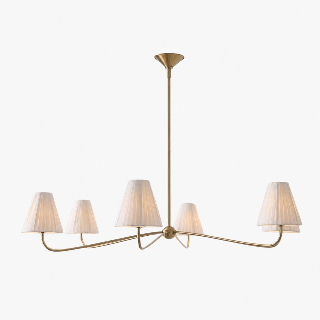 Fibura Metal Modern Linen Shade Linear Chandelier - Clean Lines