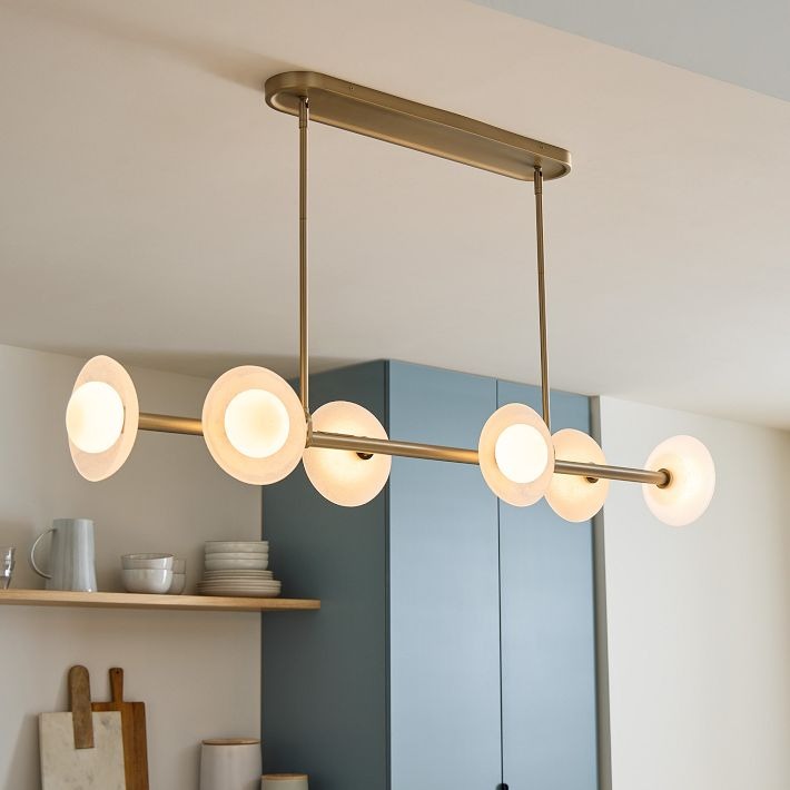 Elorina 6-Light Linear Chandelier - Modern Metal Light Fixture - Dining Room Lighting