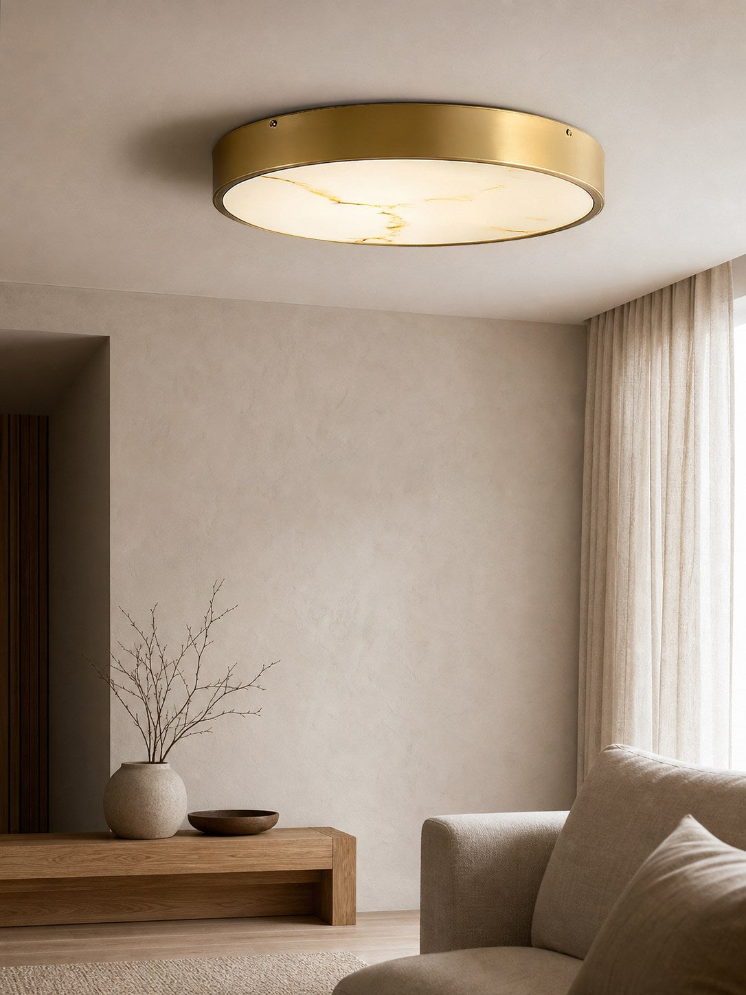 Geometric Alabaster Recessed Ceiling Light