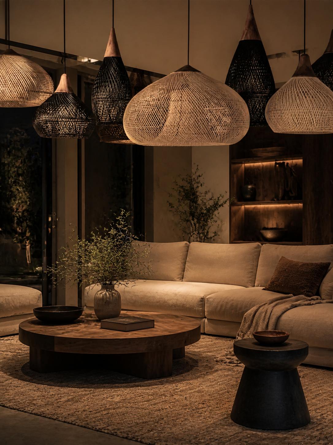Harp Braided Rattan Pendant Lamp