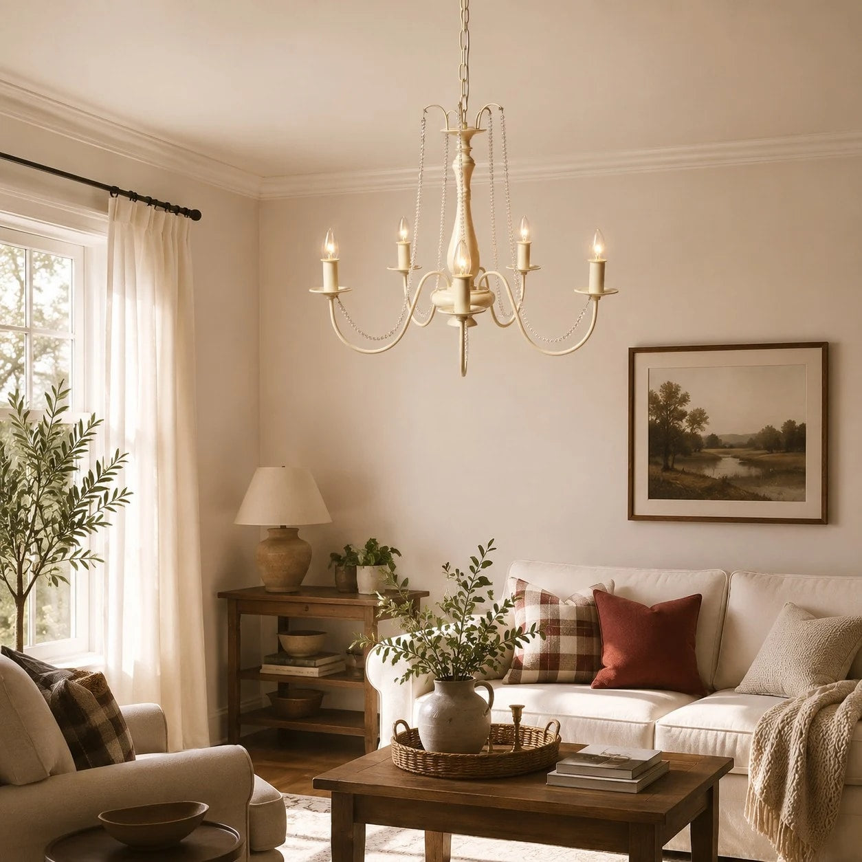 Vintage French Crystal Candle Chandelier