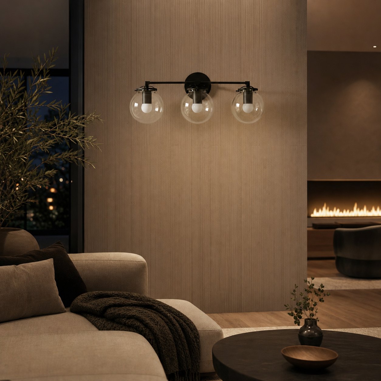 Glorica Glass 3 Shade Globe Vanity Light - Soft Bathroom Light Fixture