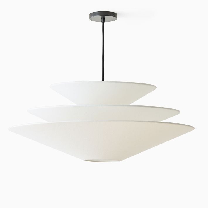 Solivara Pendant – Linen Pendant Light – Layered Shade