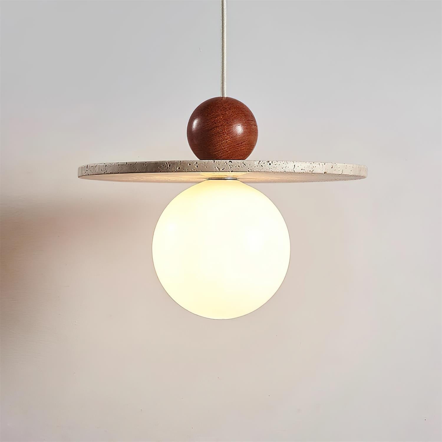 Retro Decor Cave Stone Disc Pendant Light