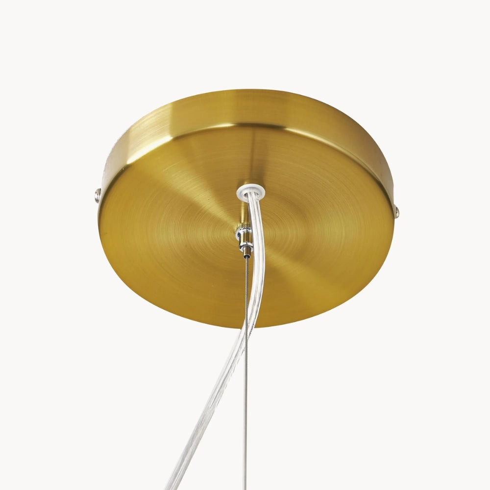 Glissora Soft Curved Glass Pendant Light - Hanging Pendant Glass and Metal for Dining and Kitchen Island
