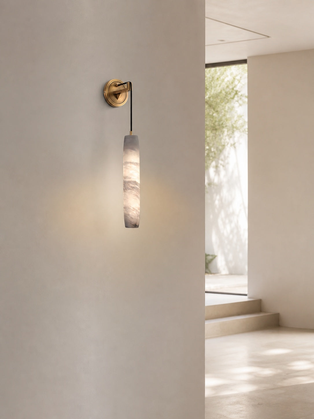 Alabaster Flute Wall Lamp