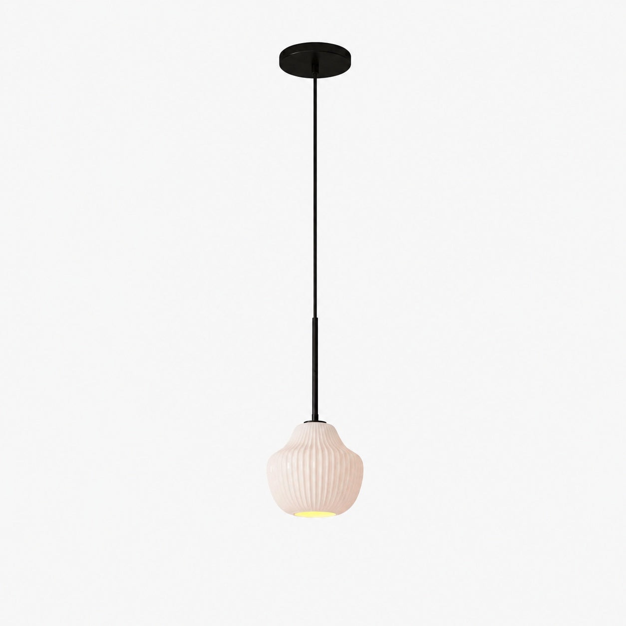 Rivrona Ribbed Pendant – Modern Ribbed Glass Light with Metal Finish