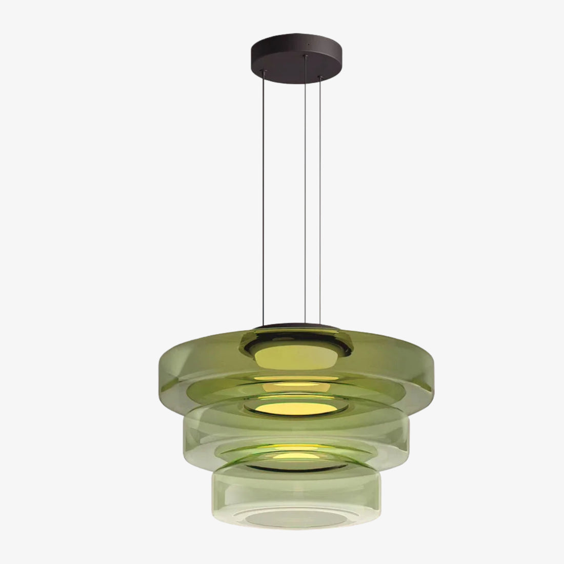 Nora Contemporary Multi-Layer Glass Pendant Lamp - Adjustable Hanging Light for Living Room or Kitchen Island