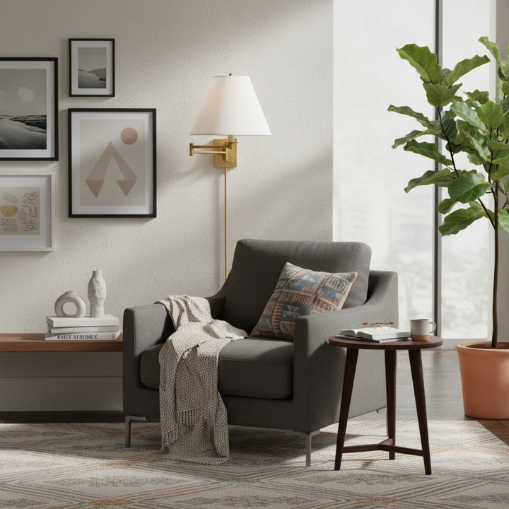 Arcuma Rotating Arm Wall Lamp - Retro Metal and Fabric for Bedrooms and Reading Corners