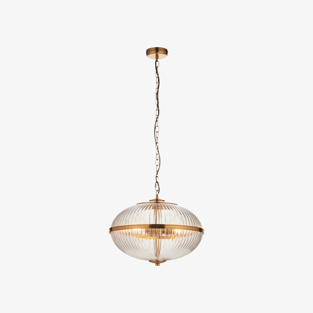 Luntra Contemporary Multi-Light Pendant with Textured Glass for Bedrooms and Hallways